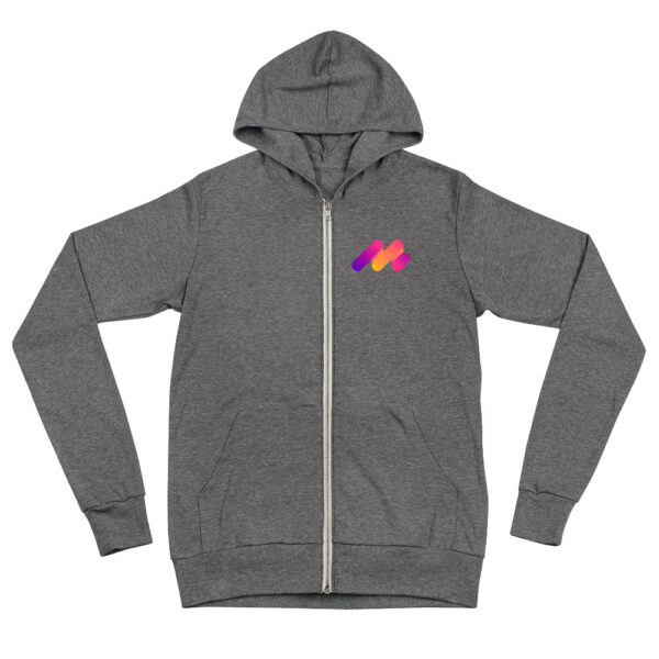 unisex lightweight zip hoodie grey triblend front 62b3fc5067a9d